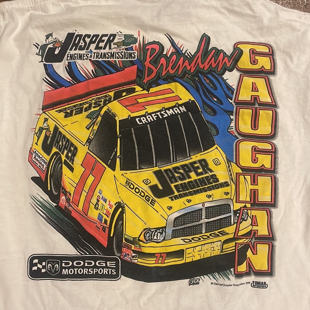 White Graphic T-Shirt with Racing Design - Picture 5 of 5